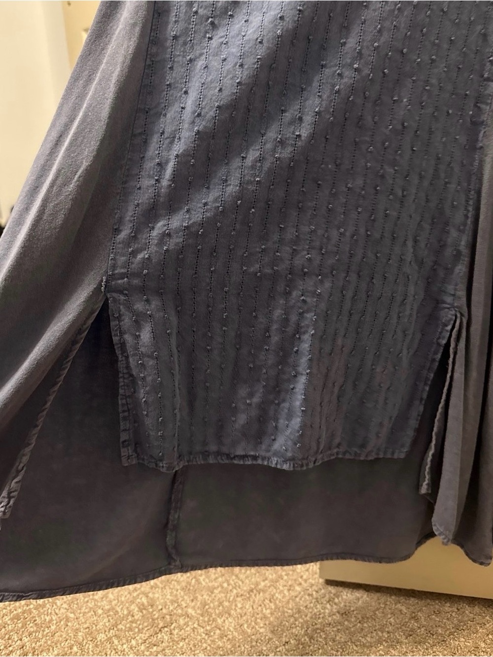 Altar'd State Washed Slate Blue Ribbed Swing Tank - Picture 3 of 5